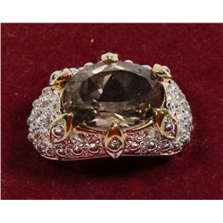 .925 STAMPED SILVER RING SEMI PRECIOUS STONE