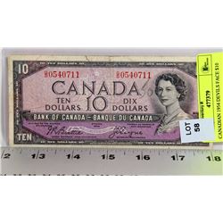 CANADIAN 1954 DEVILS FACE $10 BILL.