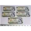 Image 1 : LOT OF FIVE 1973 CONSECUTIVE SERIAL # 1$ BILLS