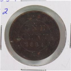 1884 QUEEN VICTORIA LARGE CANADIAN 1 CENT COIN
