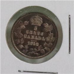1910 EDVII CANADIAN 5 CENT COIN