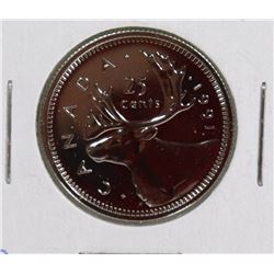 SCARCE GEM UNC 1991 CANADIAN 25 CENT COIN
