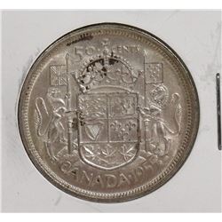 1955 QEII SILVER CANADIAN 50 CENT COIN
