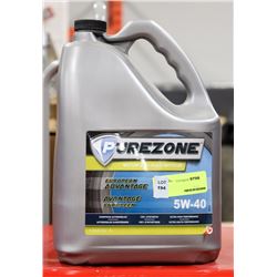 FOUR 5L BOTTLES OF PUREZONE 5W-40 MOTOR OIL