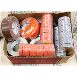 LARGE BOX OF ASSORTED TAPE INCL DUCT TAPE
