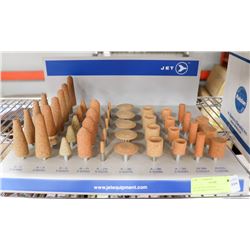 LOT OF JET SANDING ATTACHMENTS IN DISPLAY