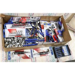 LARGE BOX OF ASSORTED TOOLS INCL NEW HEX KEY