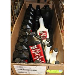 BOX WITH ASSORTED POWER STEERING & BRAKE FLUID