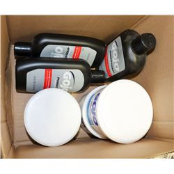 BOX WITH GOJO POWER GOLD HAND CLEANER AND GOJO