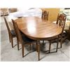 Image 1 : VINTAGE TABLE (74"X42"X30") WITH 4 CHAIRS