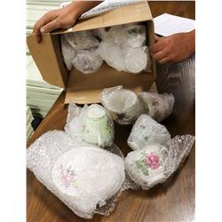 BOX OF ROYAL ALBERT CHINA AND CRYSTAL