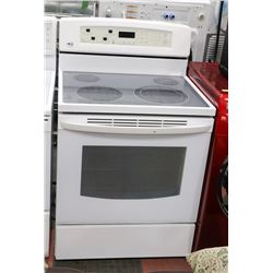 LG WHITE STOVE, 30"X25"X36".