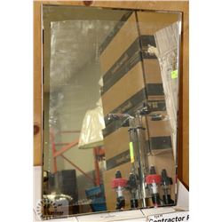 METAL MIRRORED MEDICINE CABINET W/ GLASS SHELVES