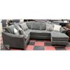 Image 1 : NEW LARGE GREEN/GREY SECTIONAL W/ ACCENT CUSHIONS