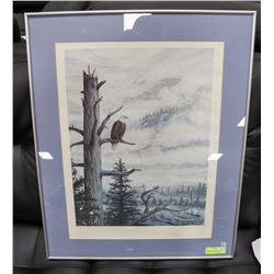 FRAMED SIGNED AND NUMBERED WARD TRAVES 'EAGLES