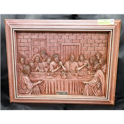 WOOD CARVED LAST SUPPER BY KIM MURRAY. 19 X 15