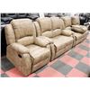 Image 1 : NEW DARIA RUSTIC FABRIC RECLINING 76" SOFA, 57"