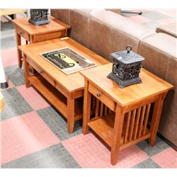 COFFEE TABLE (38"X22"X18") WITH 2 END TABLES