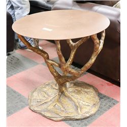 METAL DECORATIVE TABLE, 27" DIAMETER X 25" HIGH