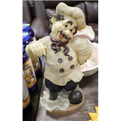 CERAMIC HAPPY BAKER STATUE - 19" X 11'. HOME