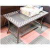 Image 1 : WICKER GLASS TABLE, 38"X21"X19.5"