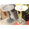 Image 1 : LOT OF 2 BIRD BATHS,1  PLASTIC, 1 WROUGHT IRON
