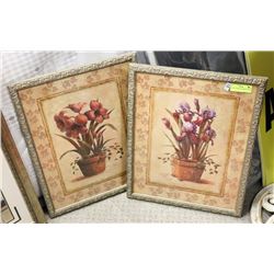 SET OF 2 PURPLE FLOWER PICTURES