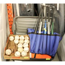 SOFT BALL SET IN BAG- INCLUDES 5 BATS, 14 BALLS,