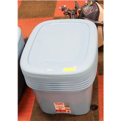 LOT OF 6 TUFF STORAGE BOXES 63L