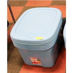 LOT OF 5 TUFF STORAGE BOXES 63L