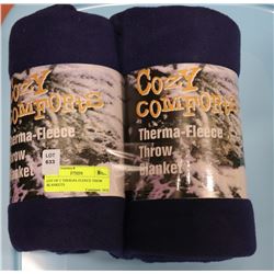 LOT OF 2 THERMA FLEECE THOW BLANKETS