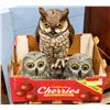 Image 1 : SET OF 3 GARDEN OWLS