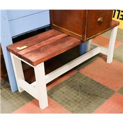 STAINED FARM BENCH 45" X 14" X 19" HIGH