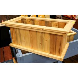 STAINED PINE PLANTER 35" X 16" X 16"