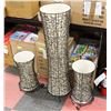 Image 1 : SET OF 3 RETRO WICKER LAMPS