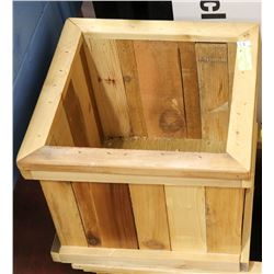 STAINED CEDAR PLANTER 15" X 15" X 13" HIGH