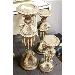 SET OF 3 TALL CANDLESTICKS