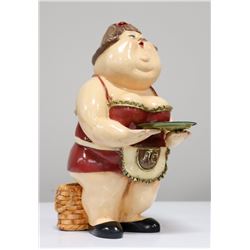 CERAMIC BIG GIRL SERVER FIGURINE.