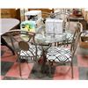 Image 1 : METAL AND GLASS TABLE WITH 4 CHAIRS