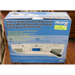 MEMOREX UNDER CABINET CD CLOCK RADIO WITH DIGITAL