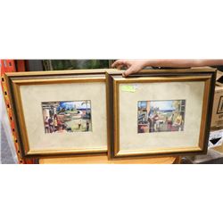 PAIR OF LARGE LITHOGRAPHS BY LAREN C