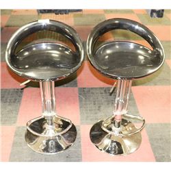 2 BLACK AND CHROME BAR STOOLS