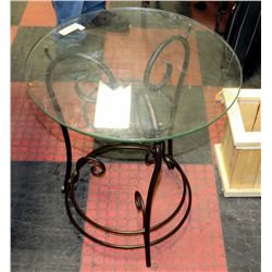 METAL AND GLASS END TABLE
