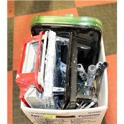 BOX OF PAINTING SUPPLIES