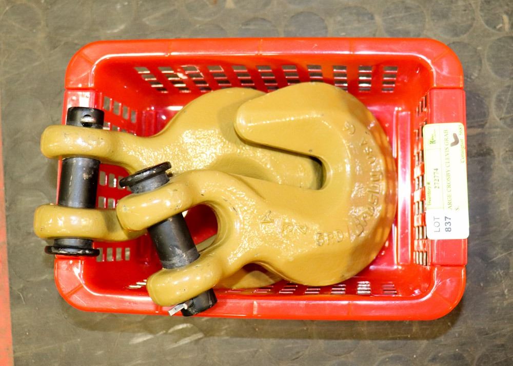 TWO LARGE CROSBY CLEVIS GRAB HOOKS.
