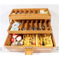 FENWICK FISHING BOX WITH HOOKS, SUPPLIES AND