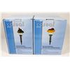 Image 1 : SET OF 2 WHITE LIGHT SOLAR LIGHTS - TURTLE &