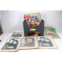 LOT OF VINTAGE NEWSPAPERS & MAGAZINES INCL ROLLING