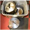 Image 1 : 3 STEEL STOCK POTS W/ LIDS