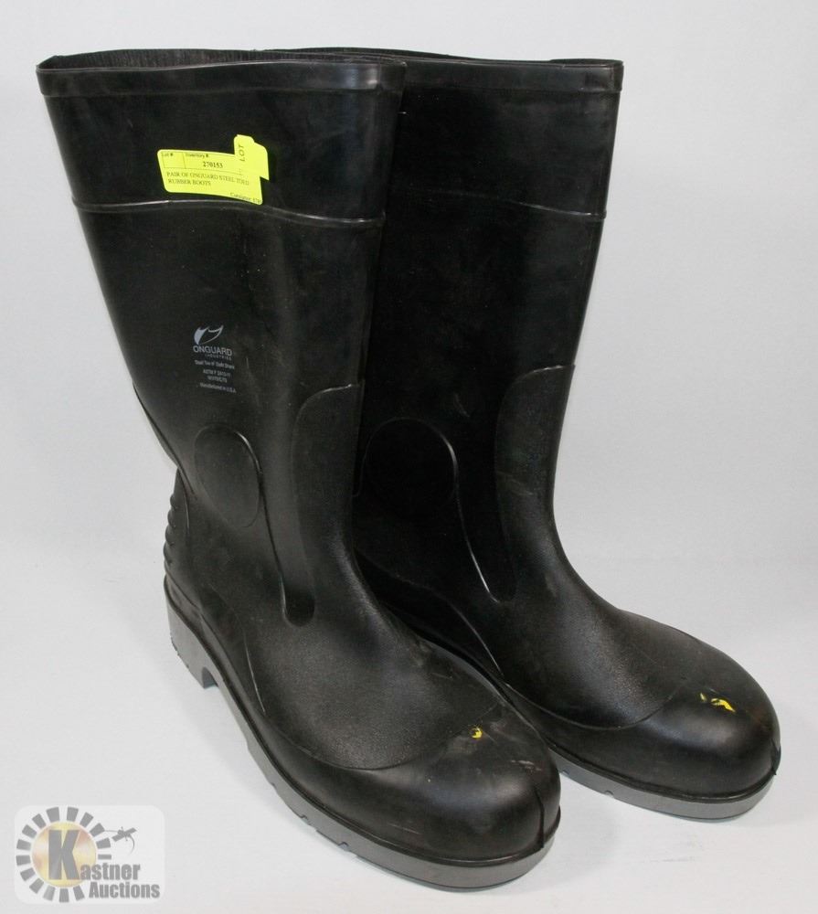 PAIR OF ONGUARD STEEL TOED RUBBER BOOTS